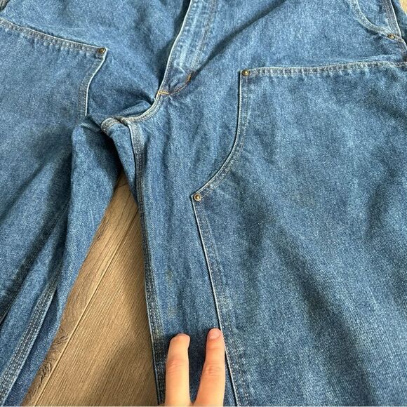 Carhartt Jeans Mens 42x34 Blue Denim Carpenter Double Knee Work Loose Orig. Fit - Picture 8 of 9